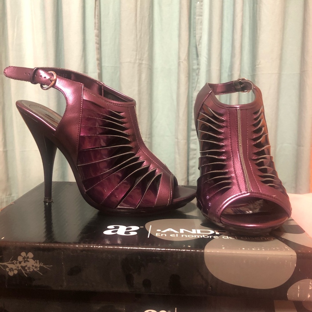 Purple Metallic high heels